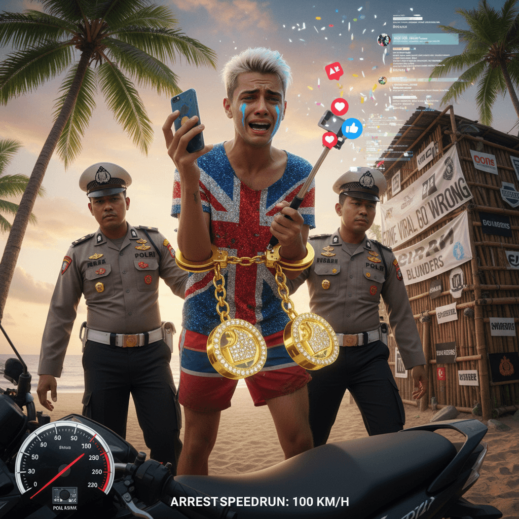 British creator's Bali era ends with handcuffs, not clout