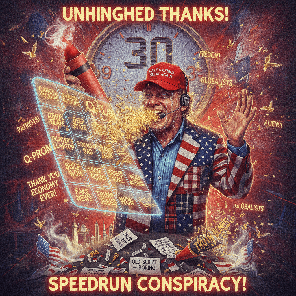 guy abandons script, checks off conservative bingo card in 30 seconds