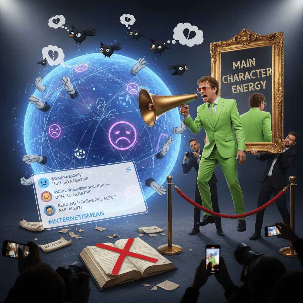 man takes metaphor literally, calls internet rude for sad vibes