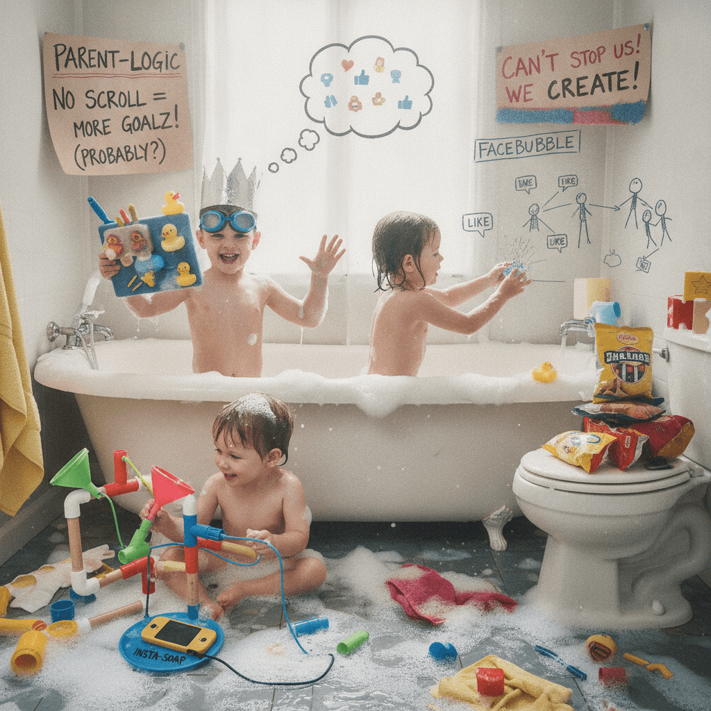 kids will literally invent facebook in bathwater if you don't let them doom-scroll
