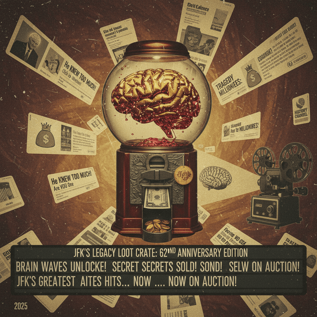 62 years later and we're still monetizing JFK's brain splatter