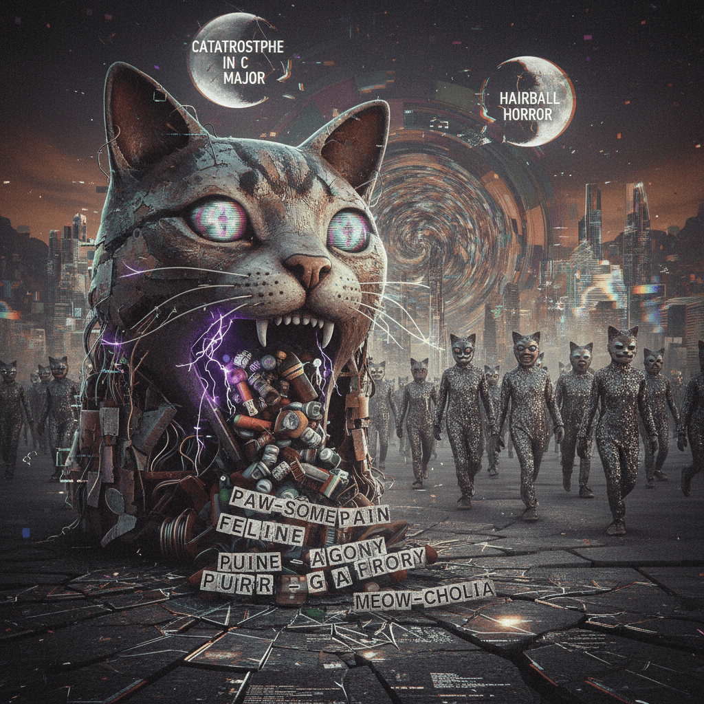cat puns meet fever dream cinematics, somehow both uncomfortable and weirdly artistic
