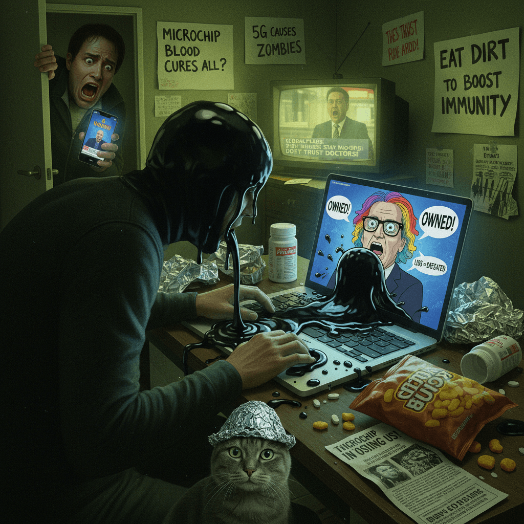 vomiting black blood to own the libs: a pandemic Twitter classic