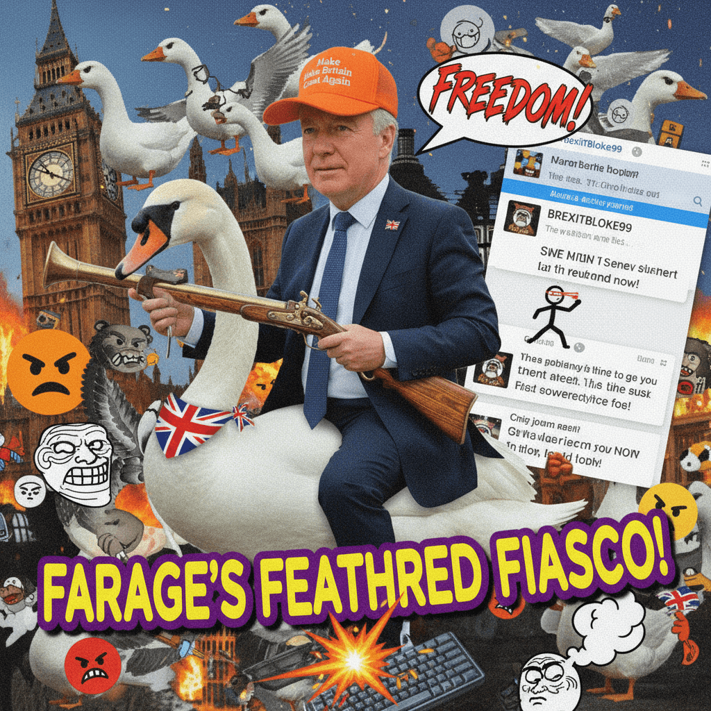 FARAGE BUMS SWANS: when political rage meets pure nonsense syntax
