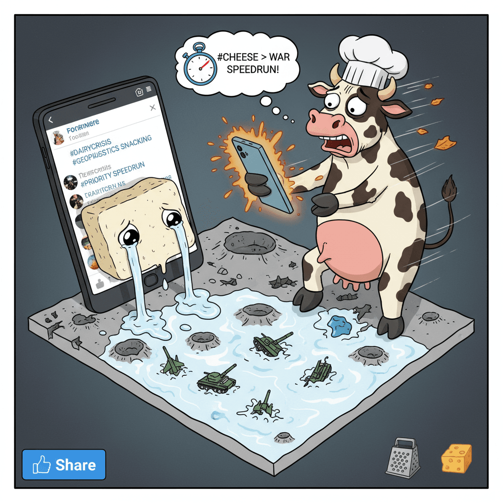 War bad, halloumi sadder—a tragedy in three hashtags