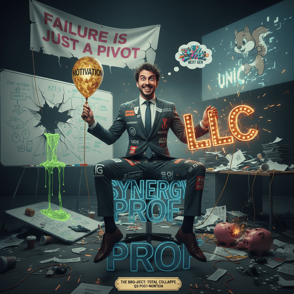 startup bro has a very normal one about synergy and proof