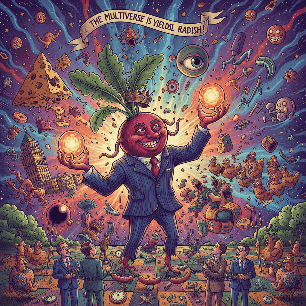 President Radish presides over multiversal chaos with concerning enthusiasm