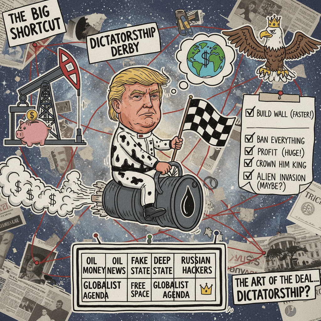 Trump speedrunning dictatorship with oil profits, apparently