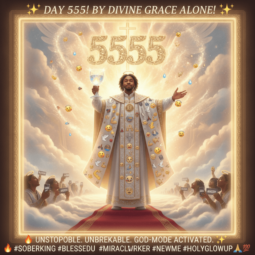 555 days sober but make it performative and god-coded