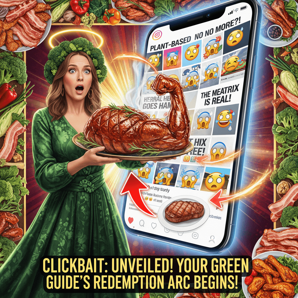 Lifelong vegetarian discovers meat exists, Instagram shocked