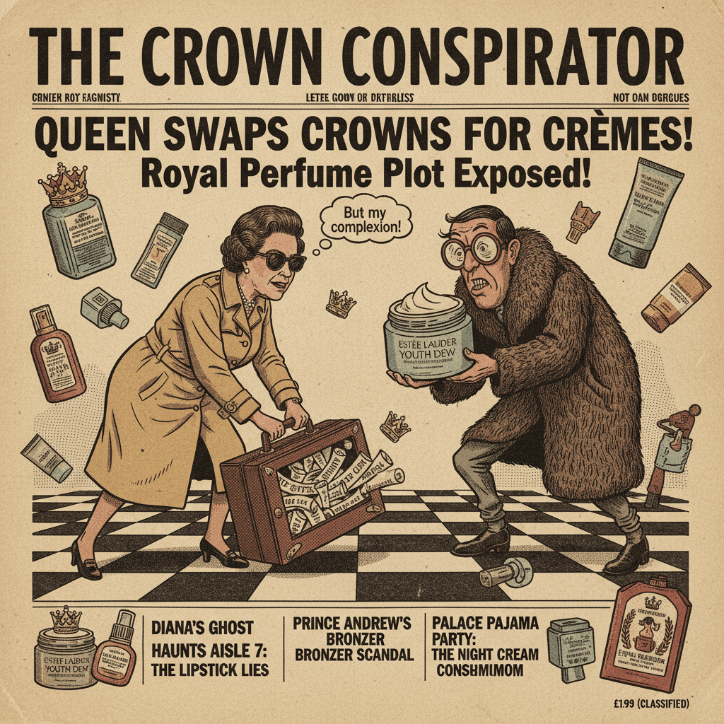Her Majesty trades state secrets for Estée Lauder—peak unhinged tabloid energy