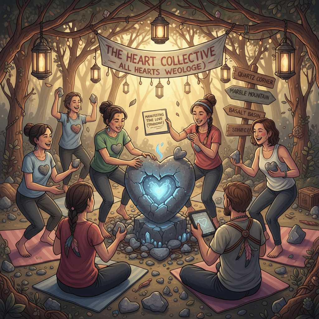 Spiritual circle seeks your heart, literally has a stone one ready