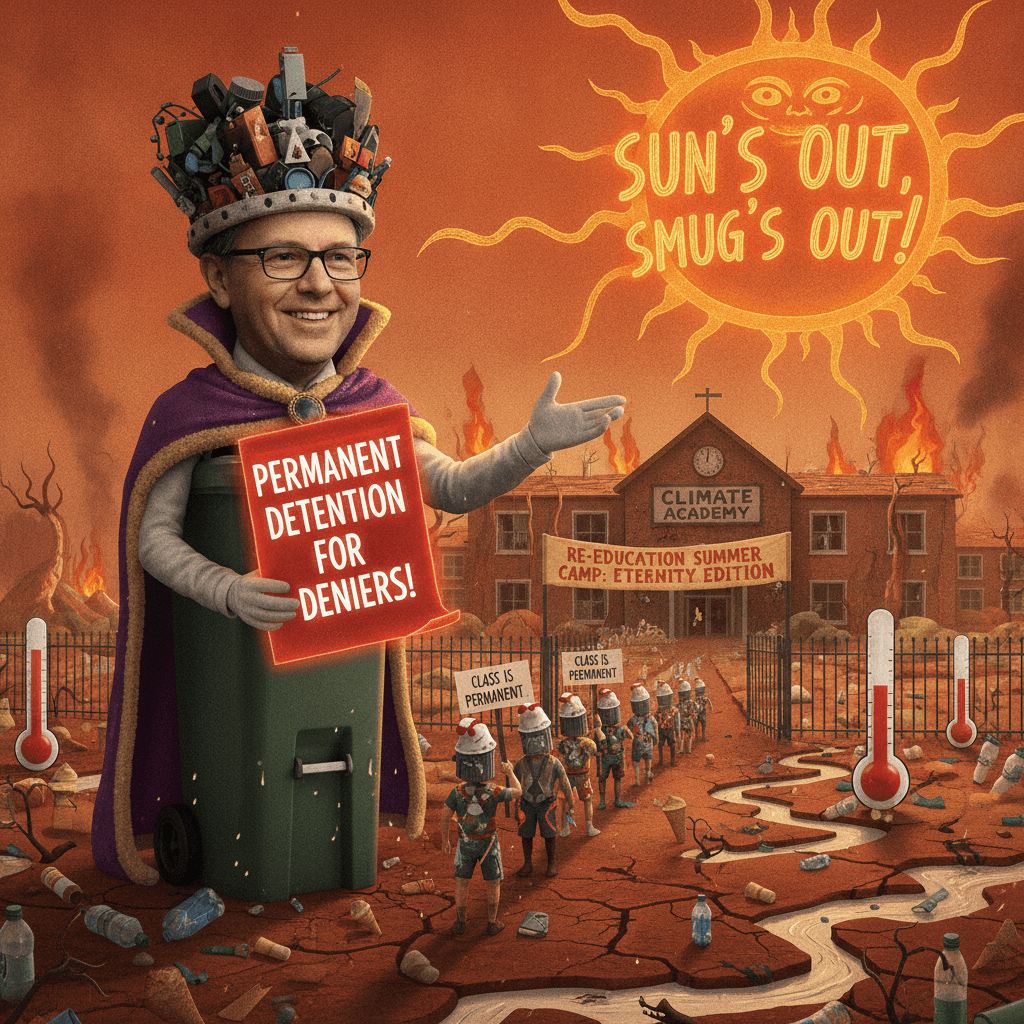 Count Binface wants to re-educate deniers via permanent detention at school