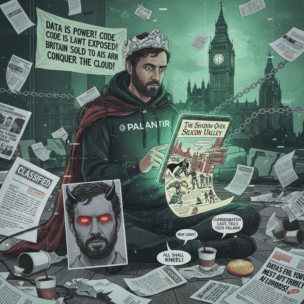 Palantir CEO accused of writing supervillain fan fiction, UK panics
