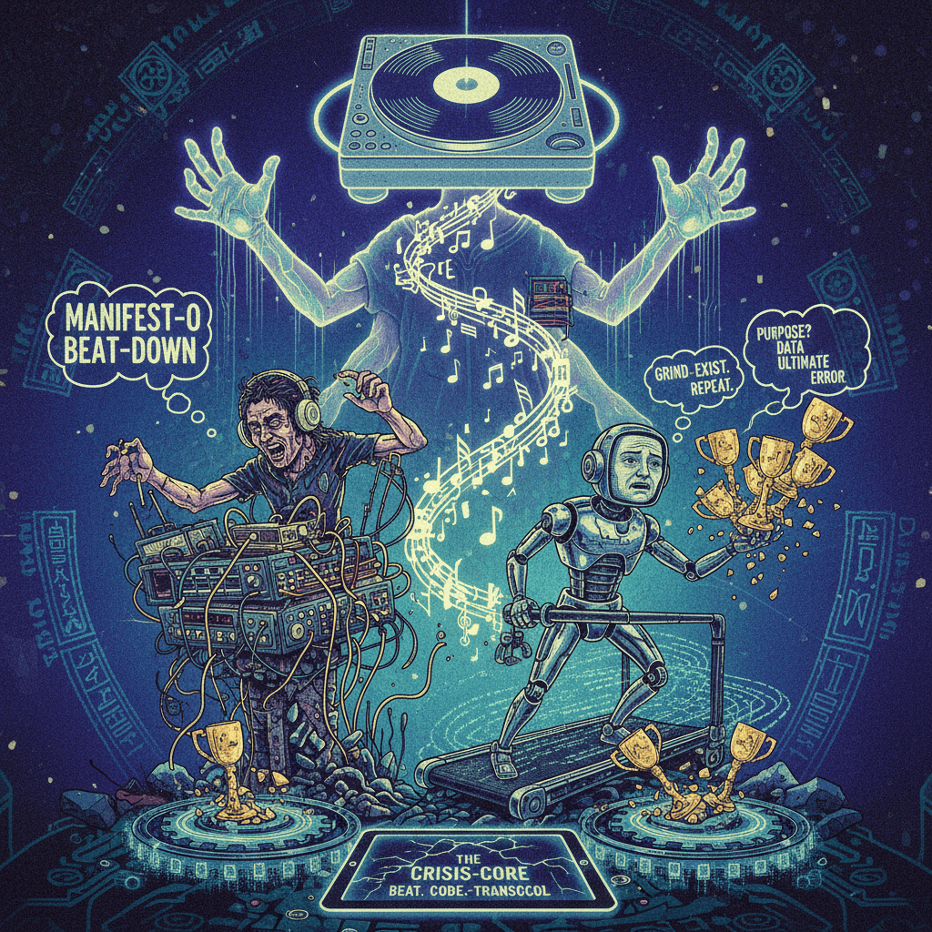 DJ God manifesting through fred again and successbot's existential grindset crisis