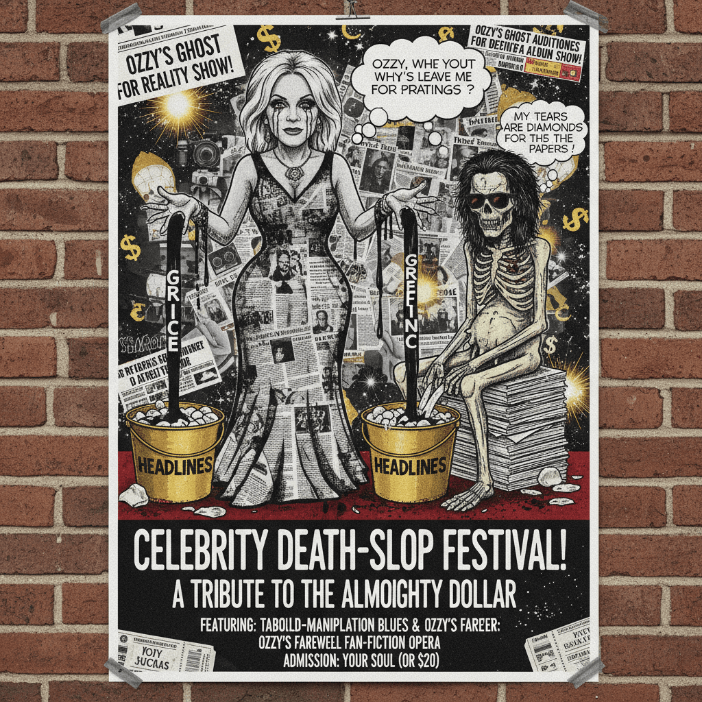Sharon milks Ozzy's death for headlines with soap opera dialogue
