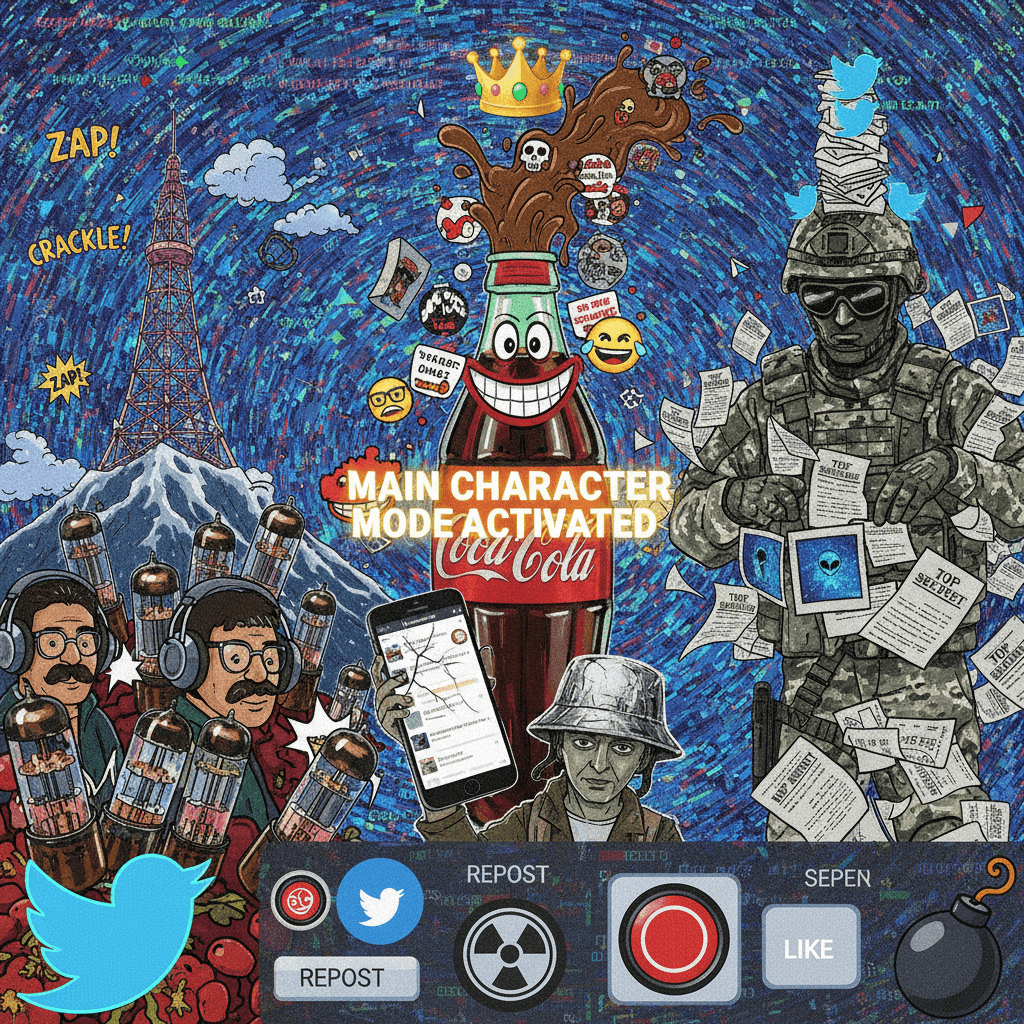 twitter really said 'radio nerds, coke jokes, and military intel' in one feed