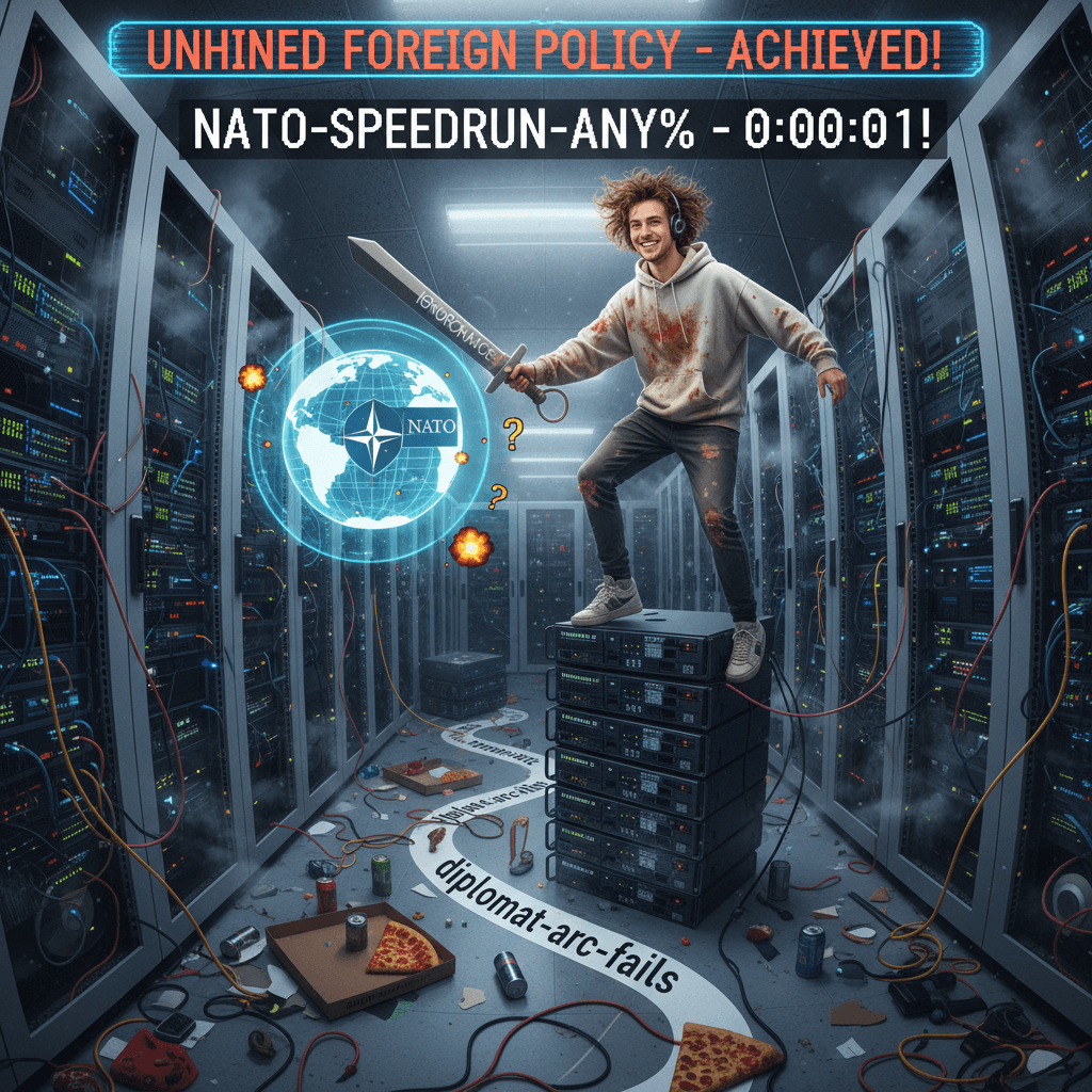 guy casually threatens NATO with ignorance as weapon