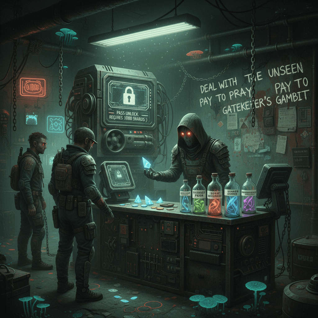 bunker pass mechanics but make it mysterious and slightly unhinged