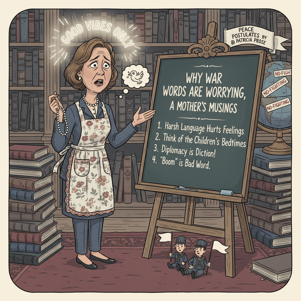 Concerned mom explains why war rhetoric is bad, actually