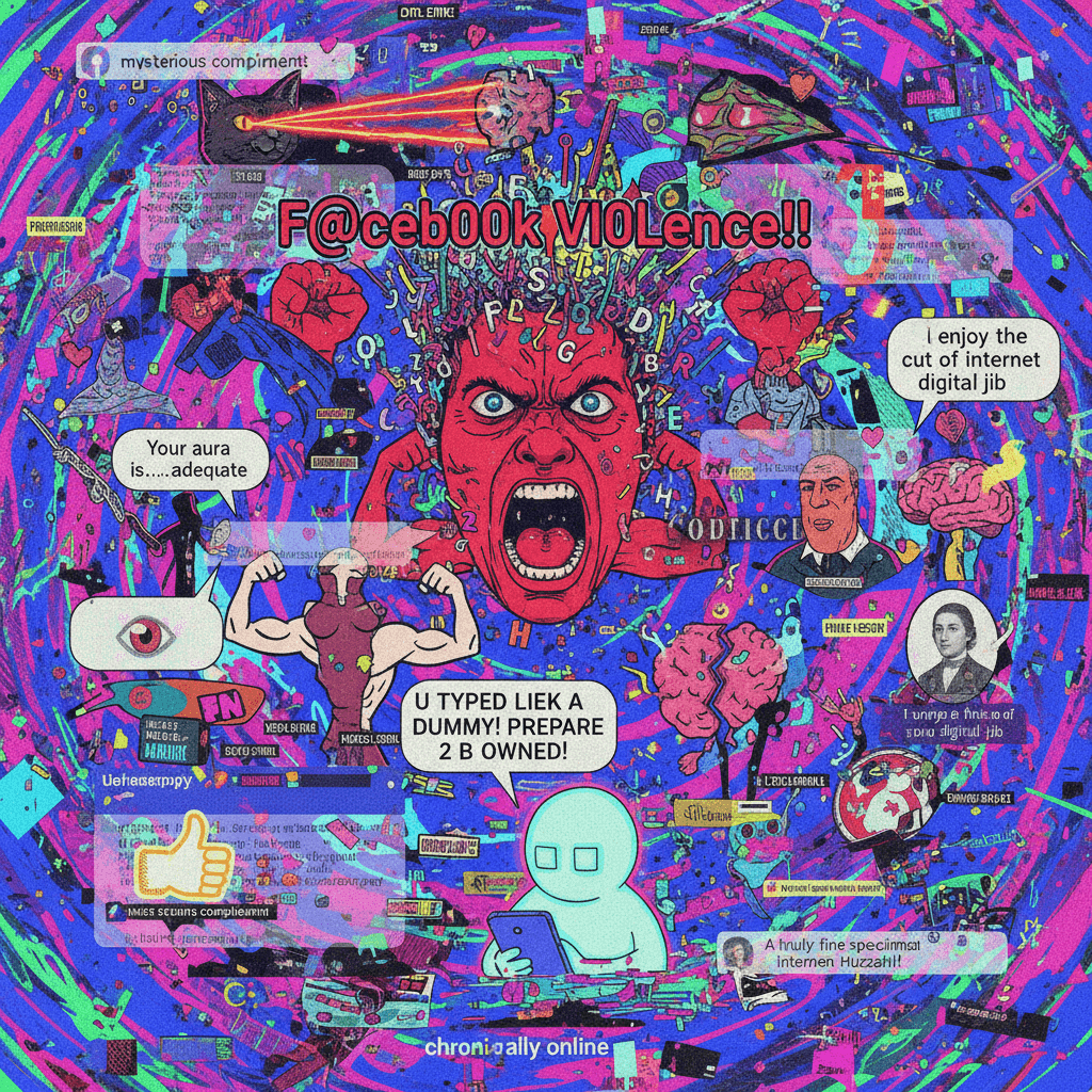 Facebook violence: typos, rage memes, and mysterious compliments