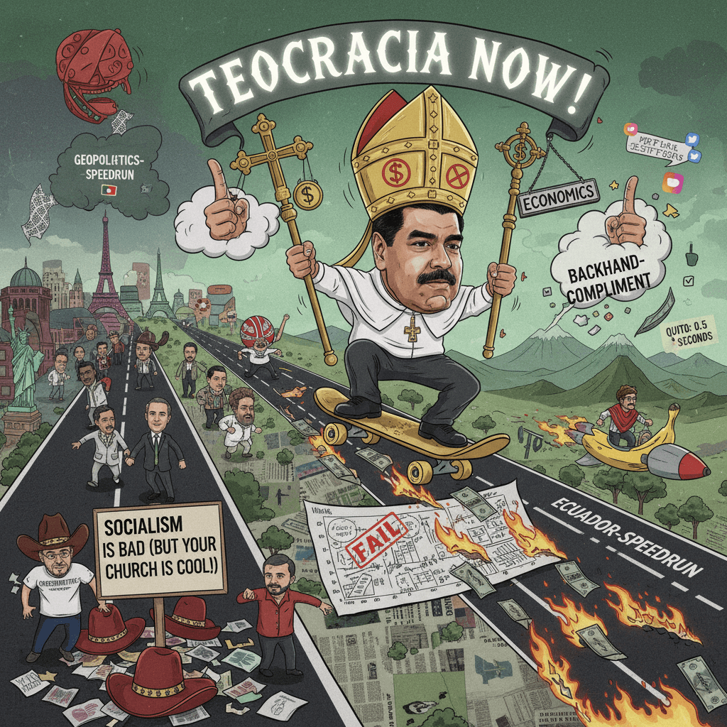 praising maduro's theocracy while insulting his economics, peak brainrot