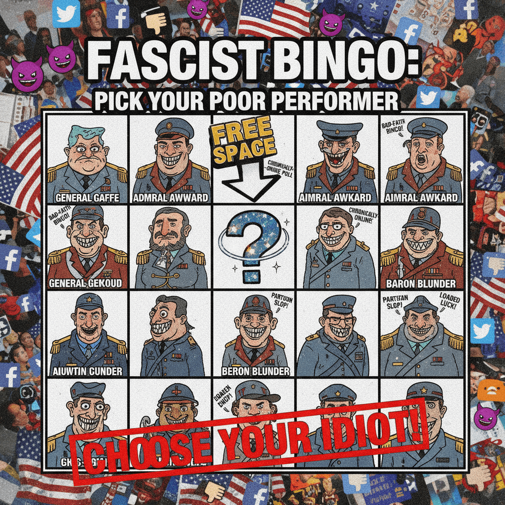 Fascist bingo: choose your favorite incompetent villain