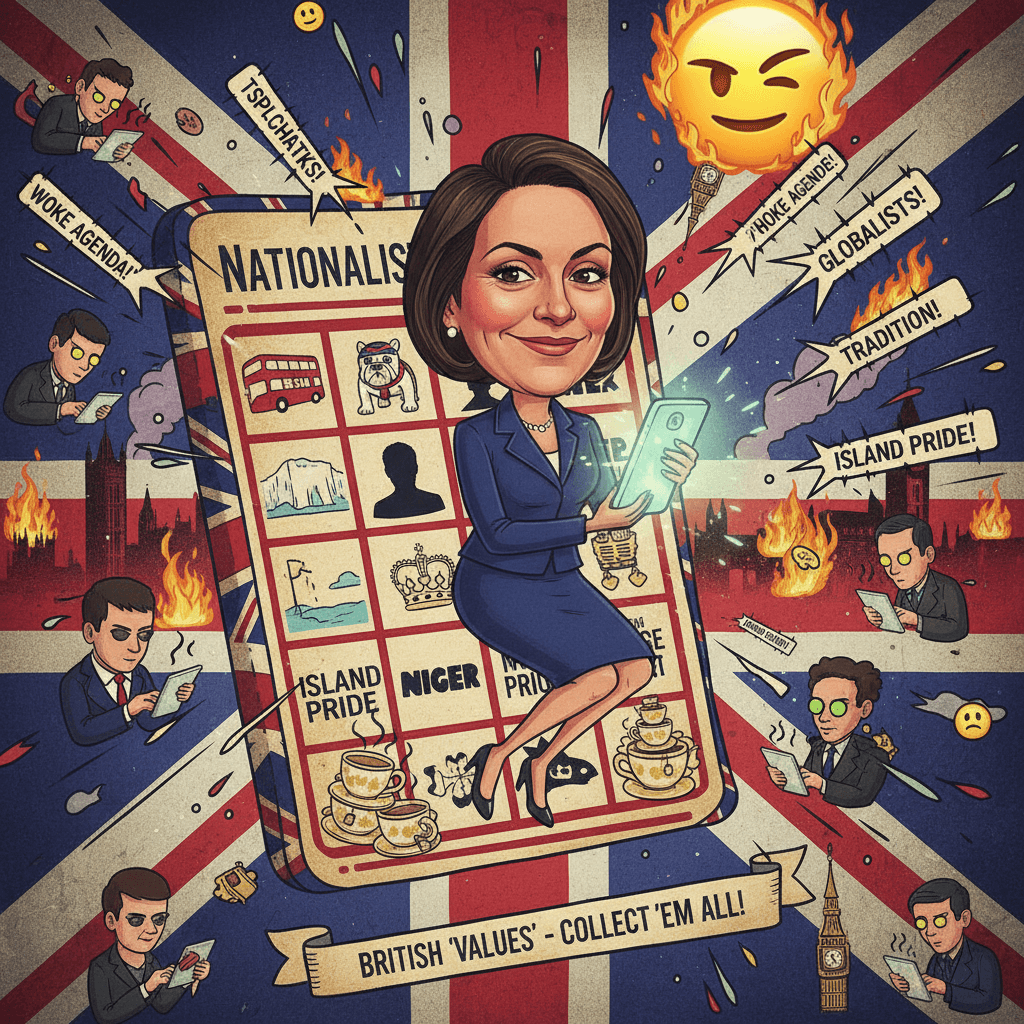 Braverman tweets the nationalist bingo card with extra tea and Big Ben