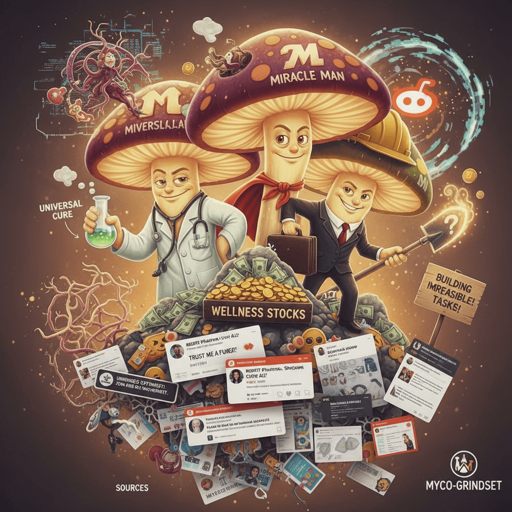 Magic mushroom claims four impossible jobs at once, sources unclear