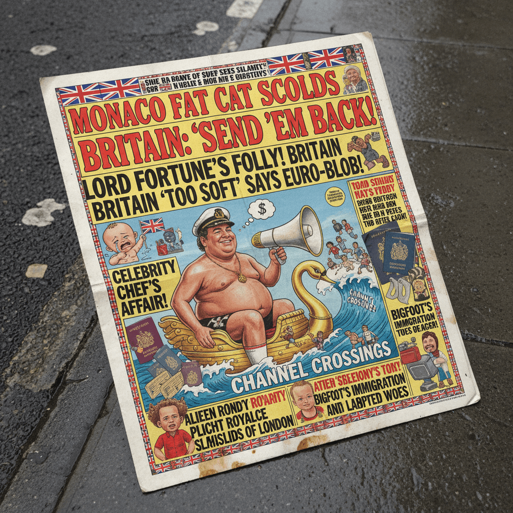 Billionaire in Monaco lectures UK about immigrants while tabloid screams in 72pt font