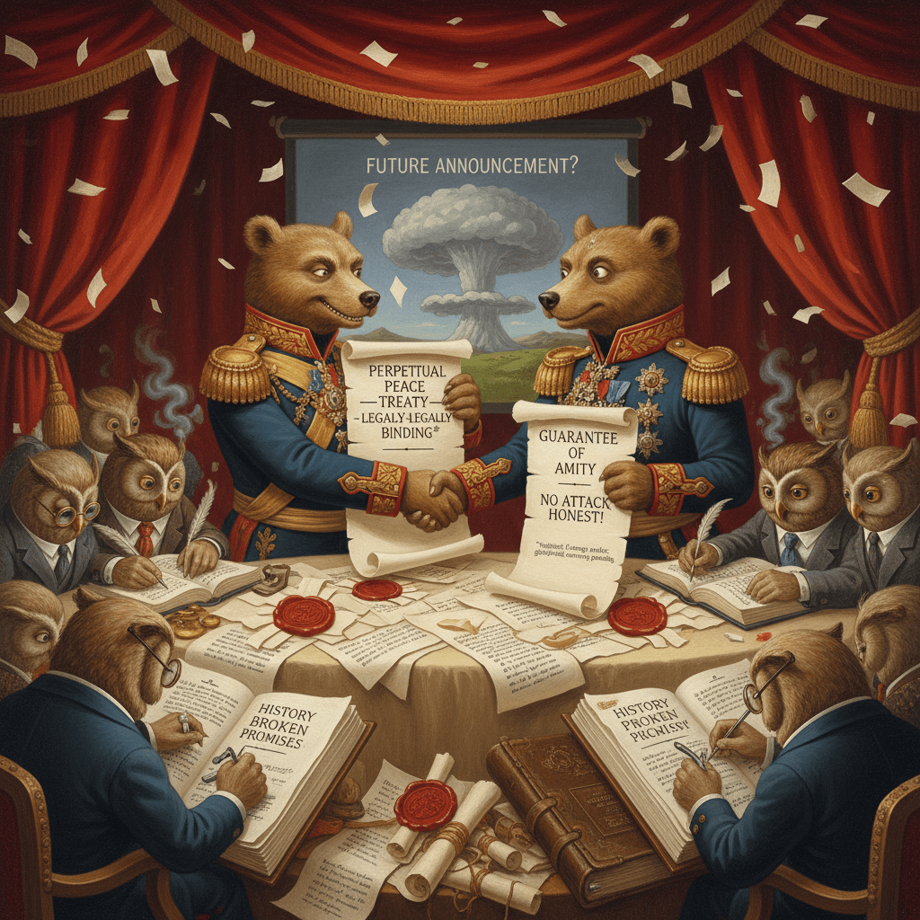 Russia promises legally binding non-attack; historians take notes