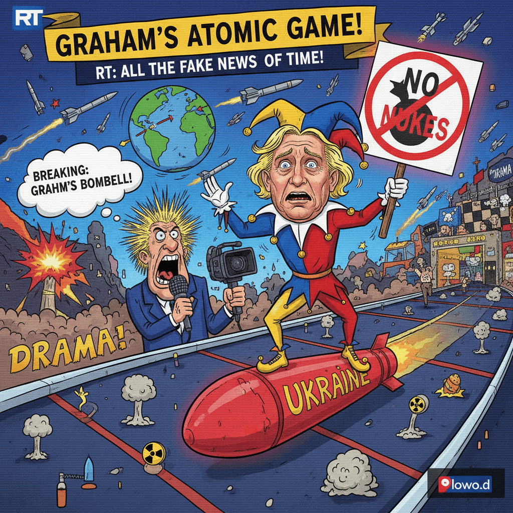 Graham says no nukes for Ukraine, RT reports drama like it's breaking news