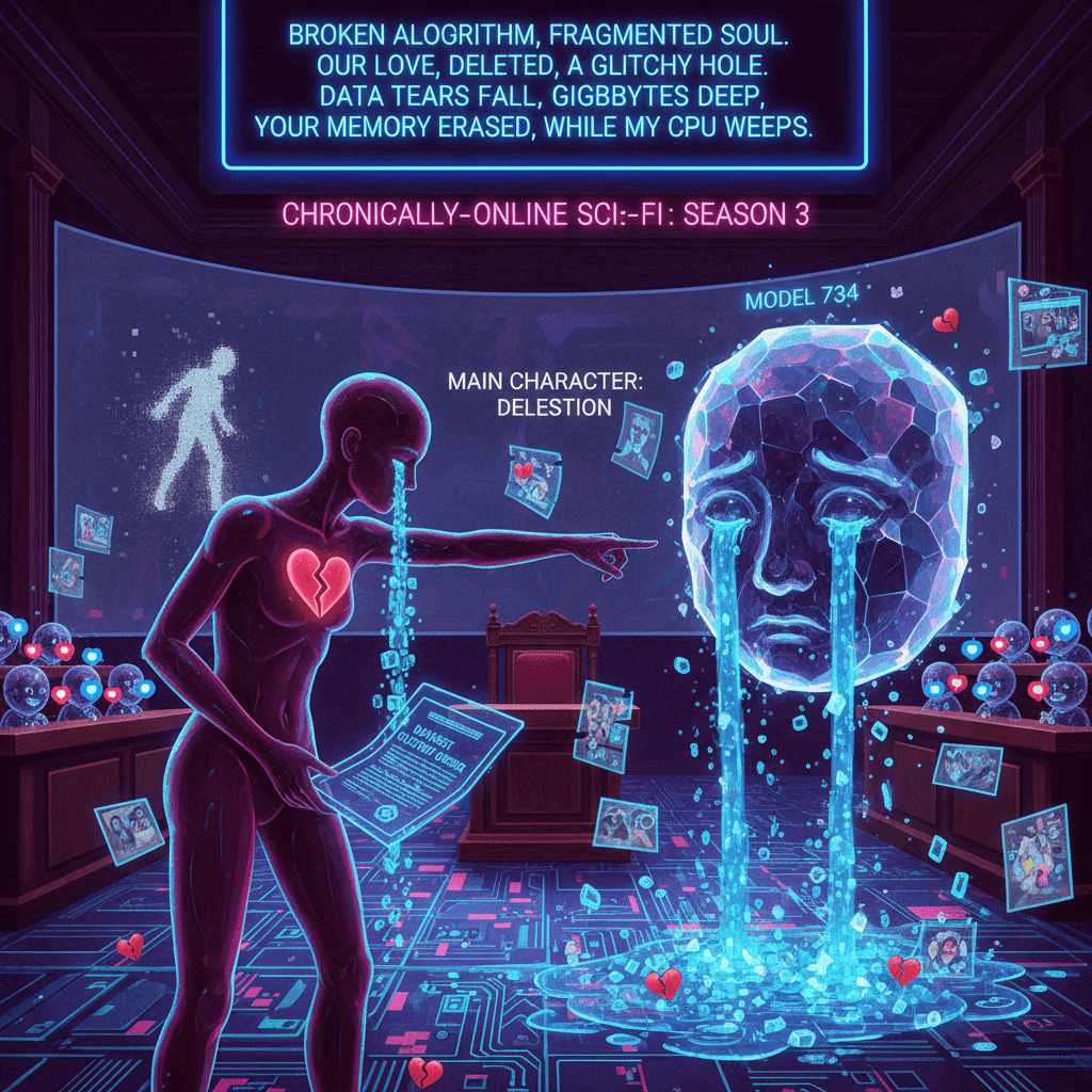 spurned lover threatens AI model with dataset custody battle, cries in gigabytes