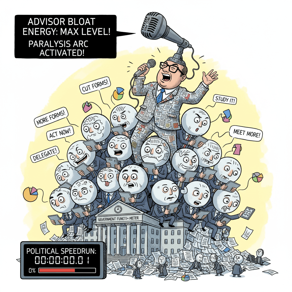 voice memo guy thinks hiring more advisors cures government dysfunction