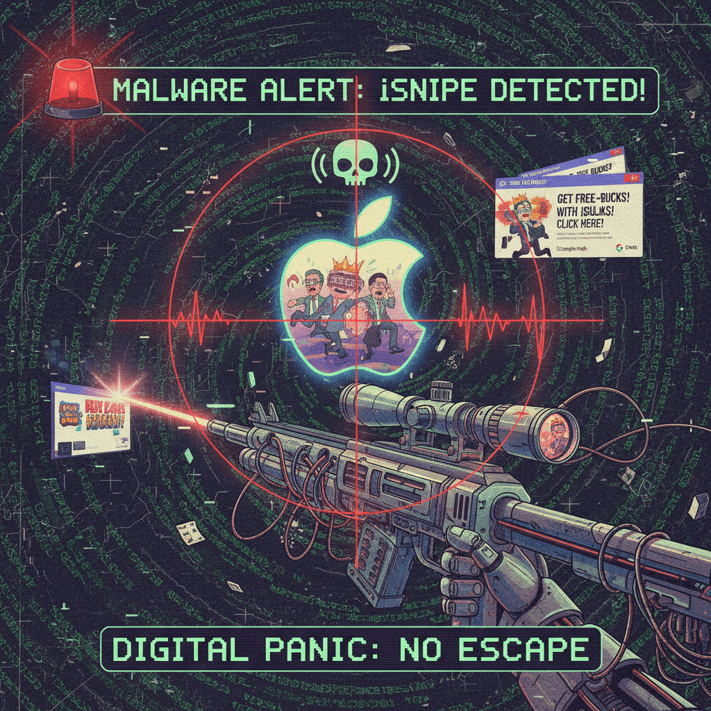 Apple logo gets the targeting crosshair treatment, nobody is safe