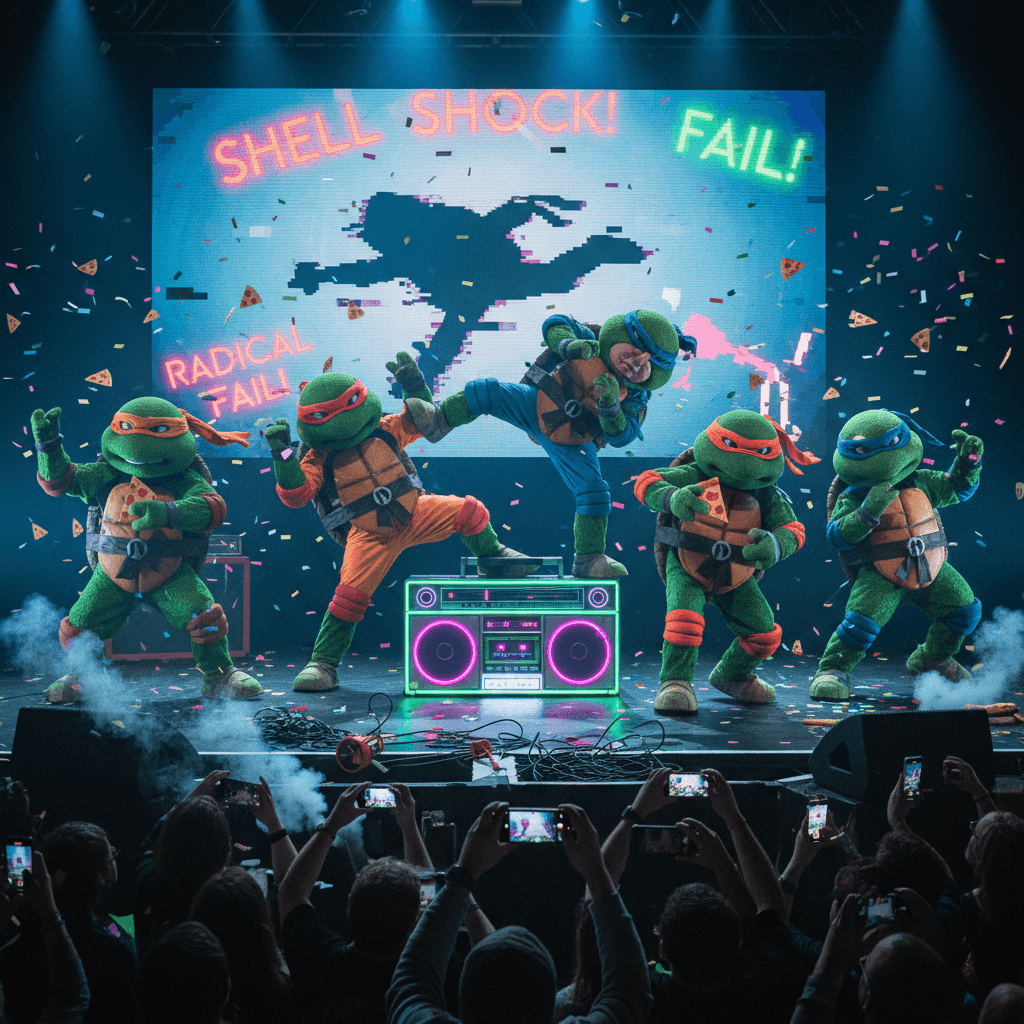 Turtle power meets questionable dance moves on stage