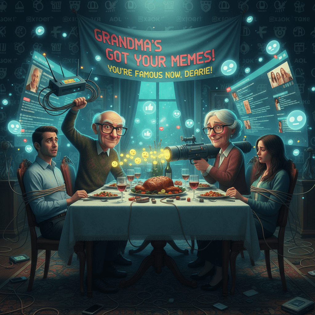 Family dinner: where boomers weaponize your internet presence