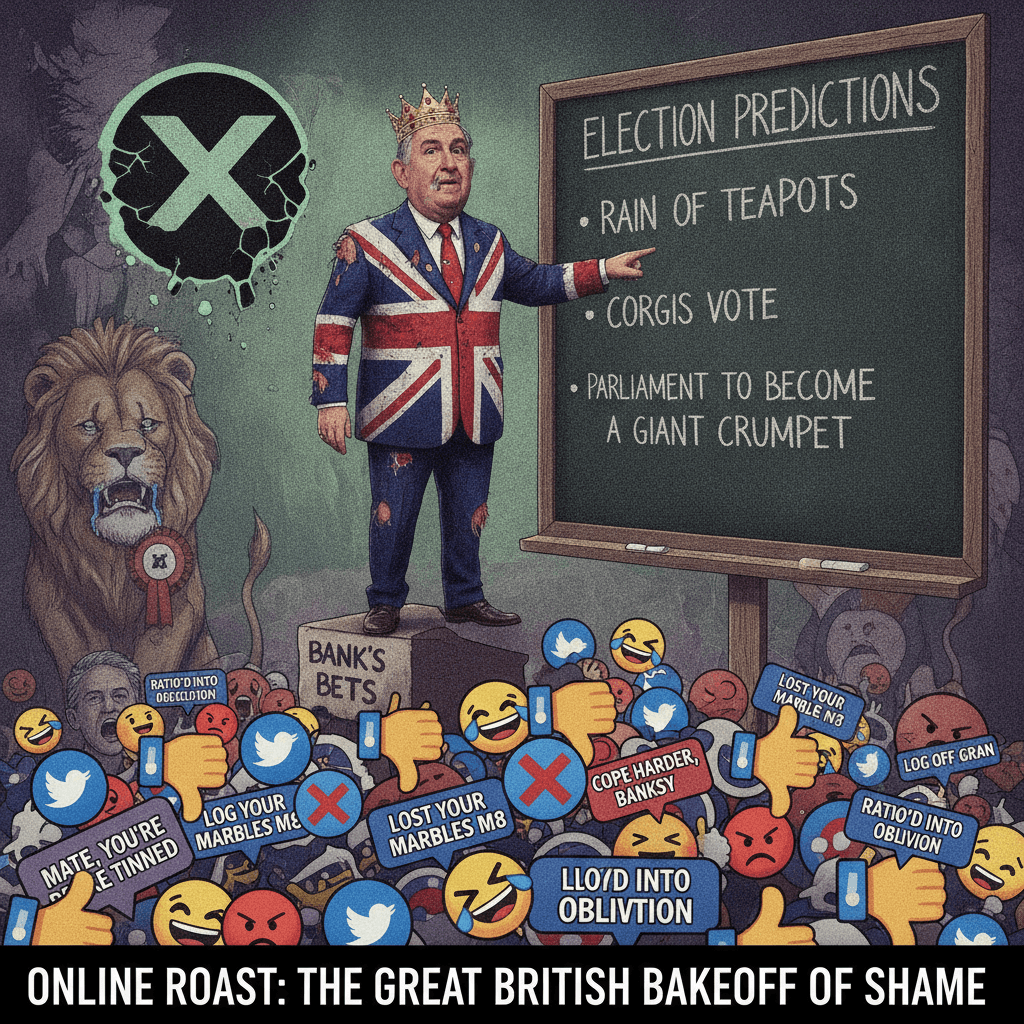 Banks makes election predictions, immediately gets ratio'd by the entire replies section