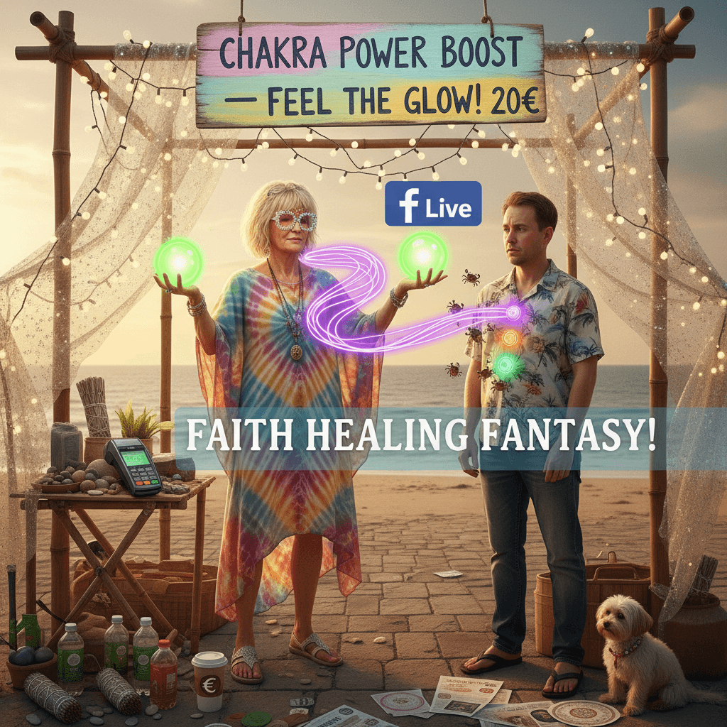 Reiki practitioner claims cancer-fighting energy, charges 20€ to feel your chakras