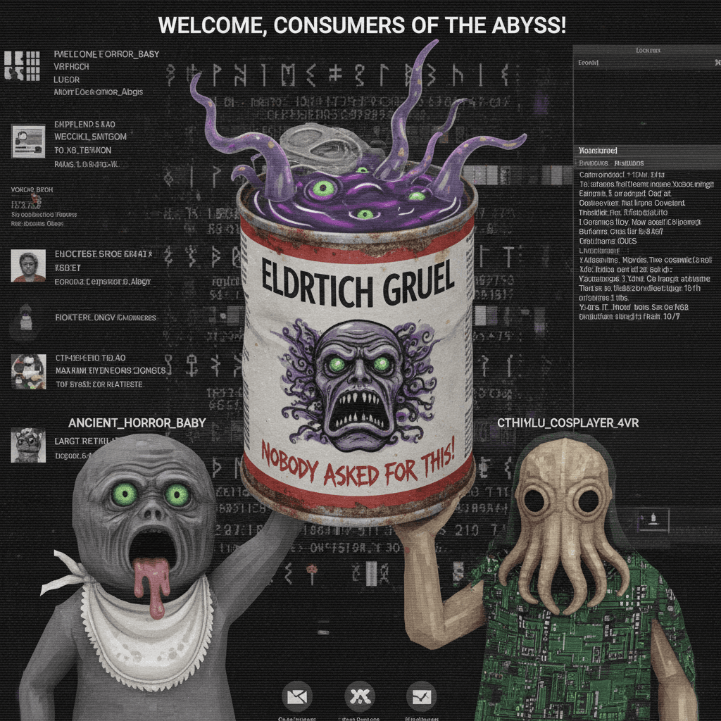 eldritch fear commodified as a product launch nobody asked for