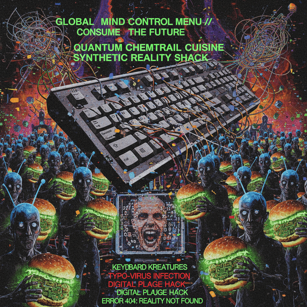 5G zombies with microchip burgers, brought to you by a malfunctioning keyboard