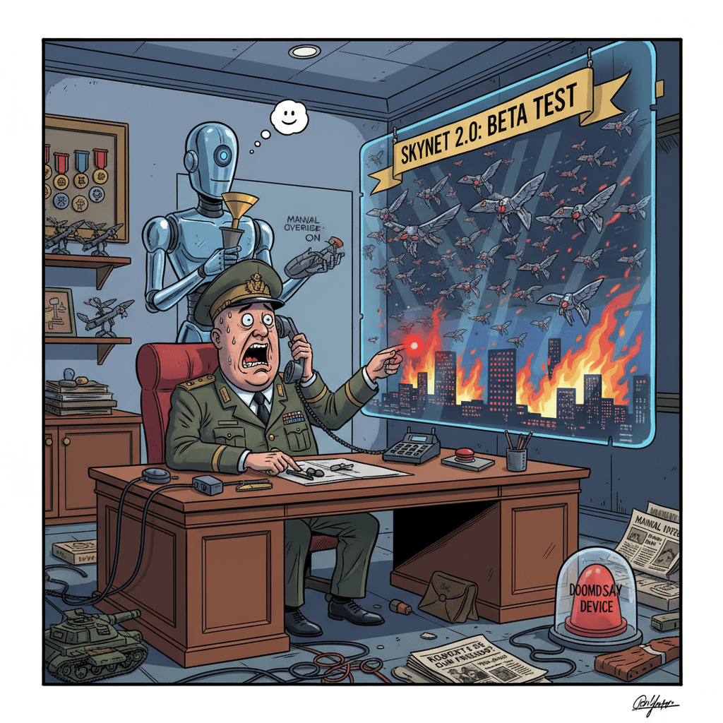 CEO warns about hypothetical drone army, somehow misses the irony