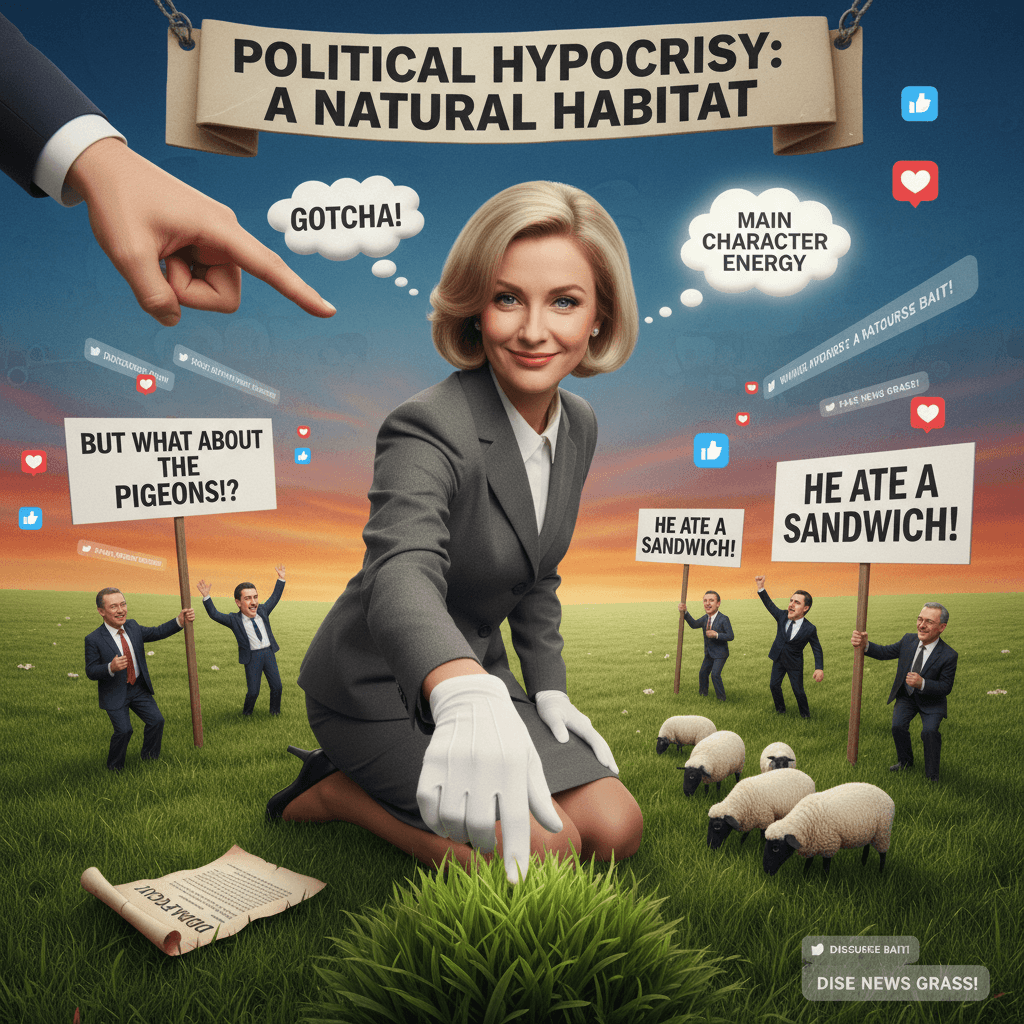 Secretary caught touching grass instead of touching diplomacy