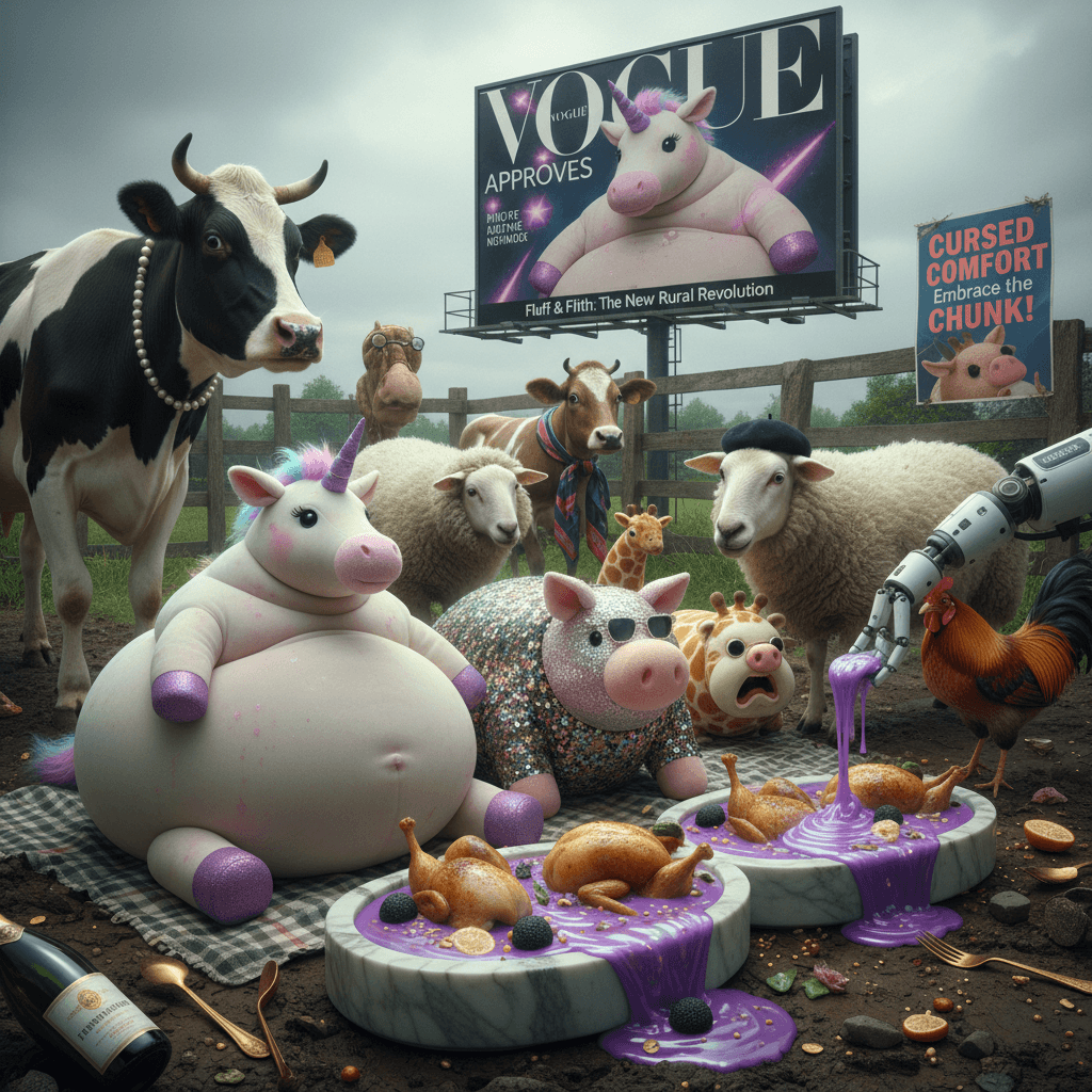 Vogue approves: obese plush toys confuse livestock