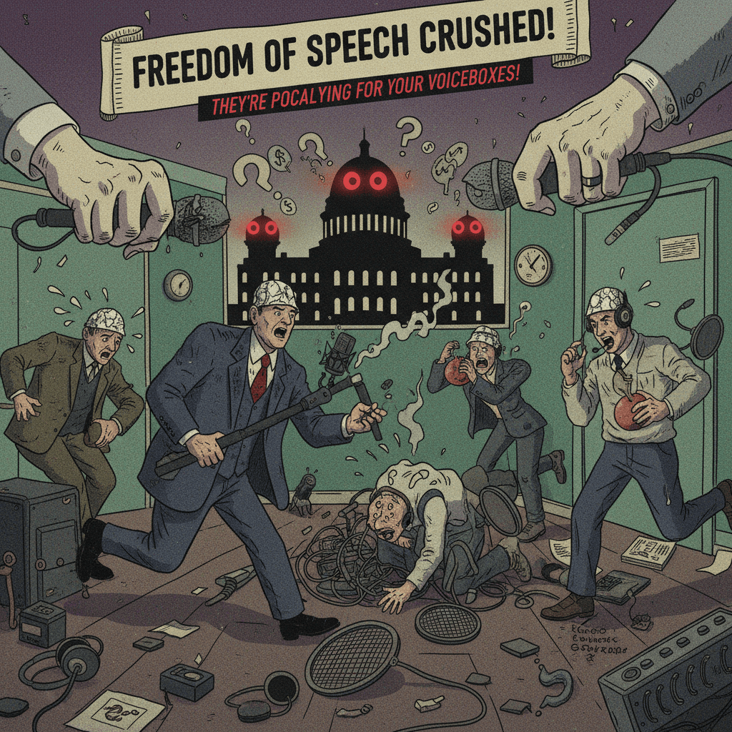 breaking: government to ban mics, podcasters in shambles