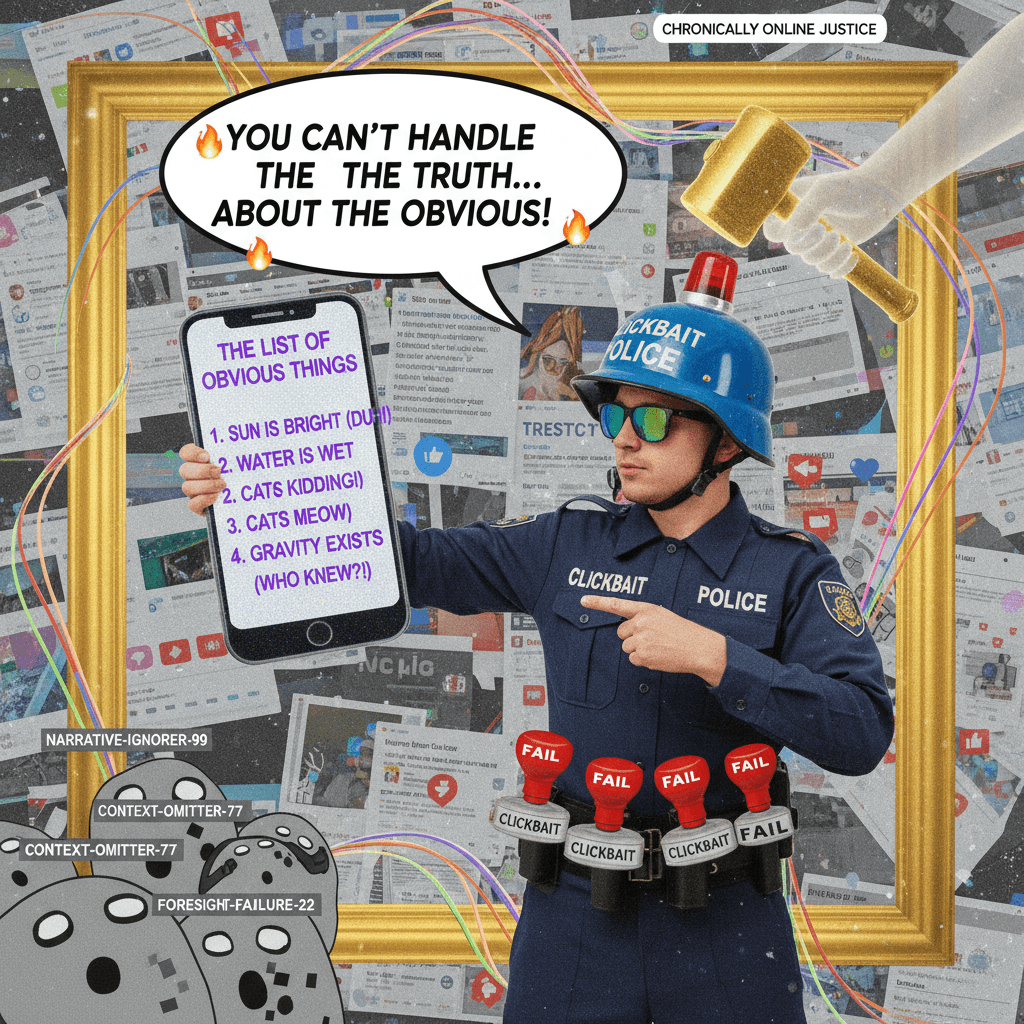 blocked for noticing obvious things, now making a list about it