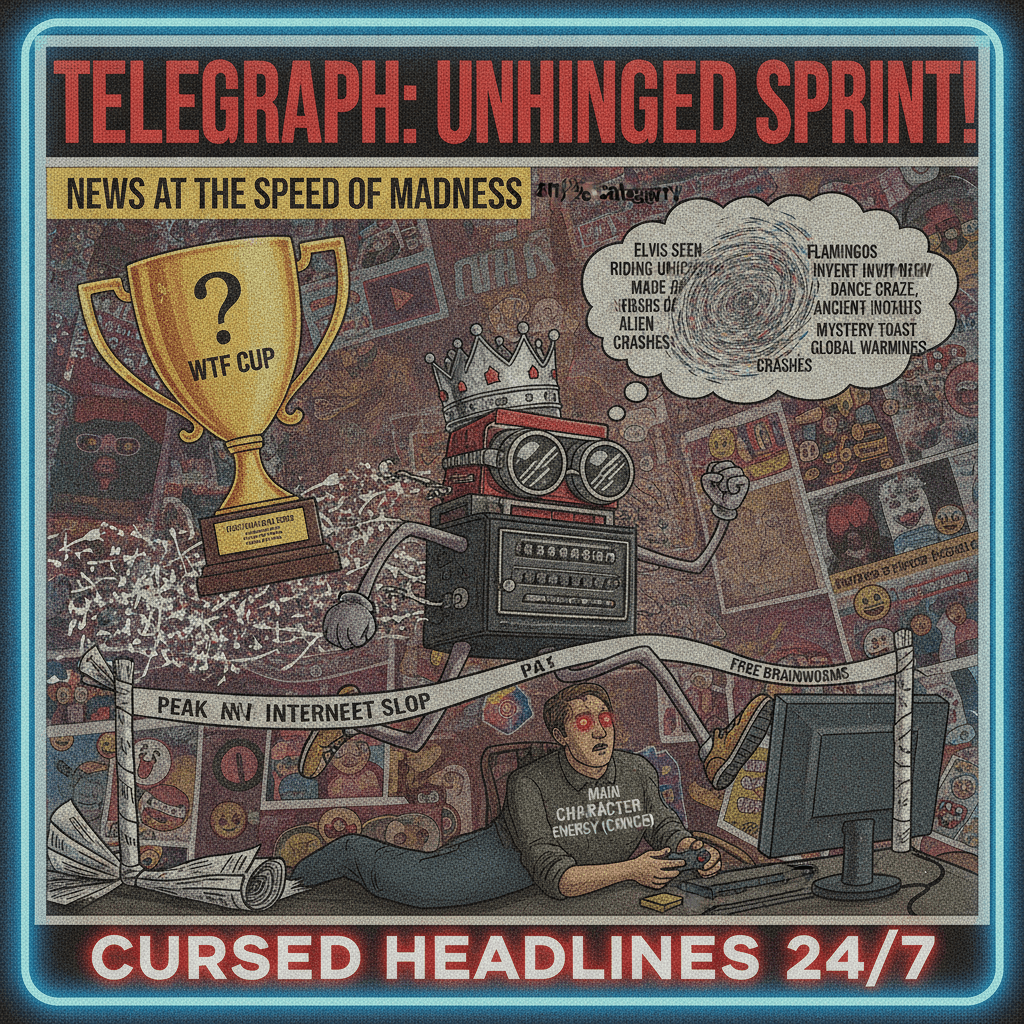 Telegraph speedrunning 'most unhinged headlines' any% category