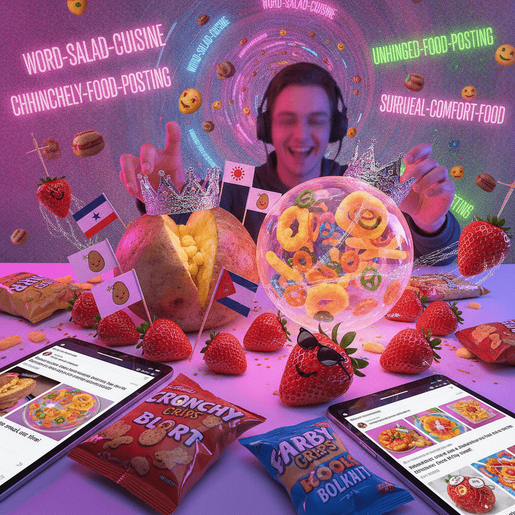 baked potato diplomacy with mystery munchies and inexplicable strawberry references