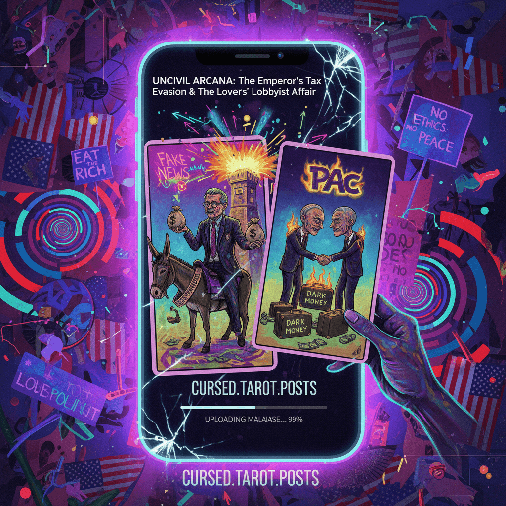 Tarot readings but make it unhinged and politically charged