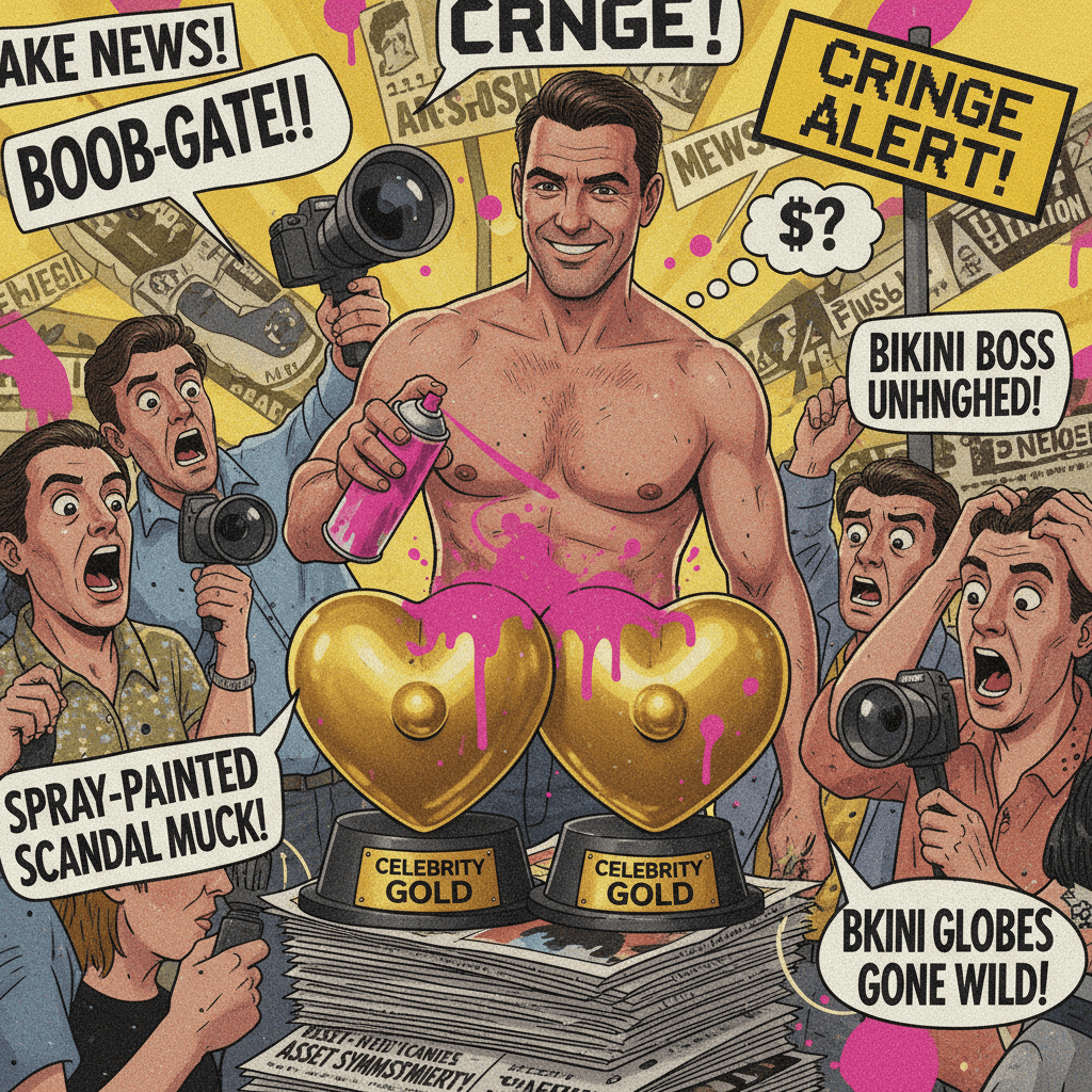 Local mechanic spray-paints celebrity's assets, tabloid loses collective mind